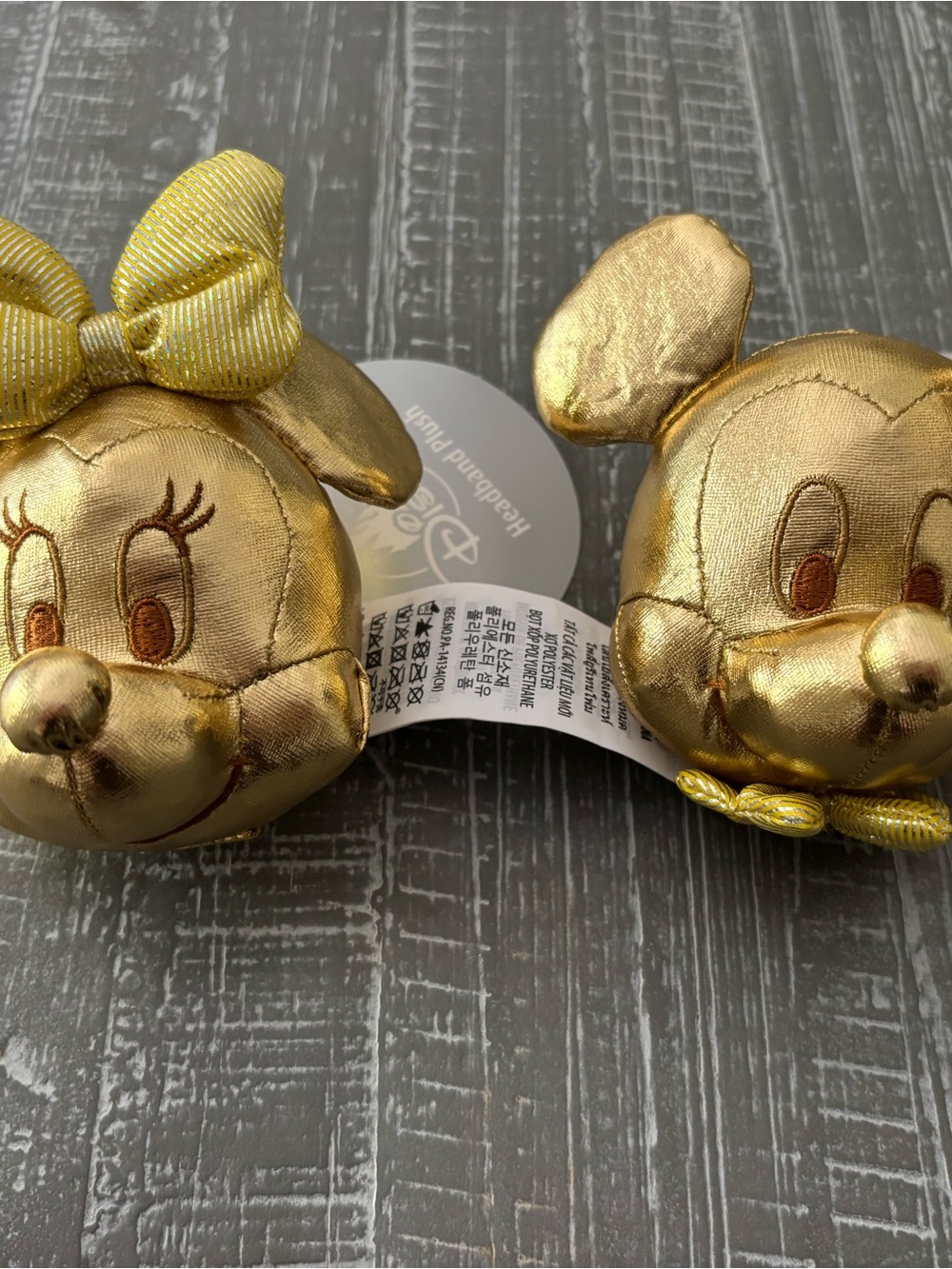 Disney Gold Minnie & Mickey Headband Plush Set